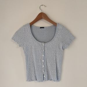 Brandy melville floral zelly ruffle top